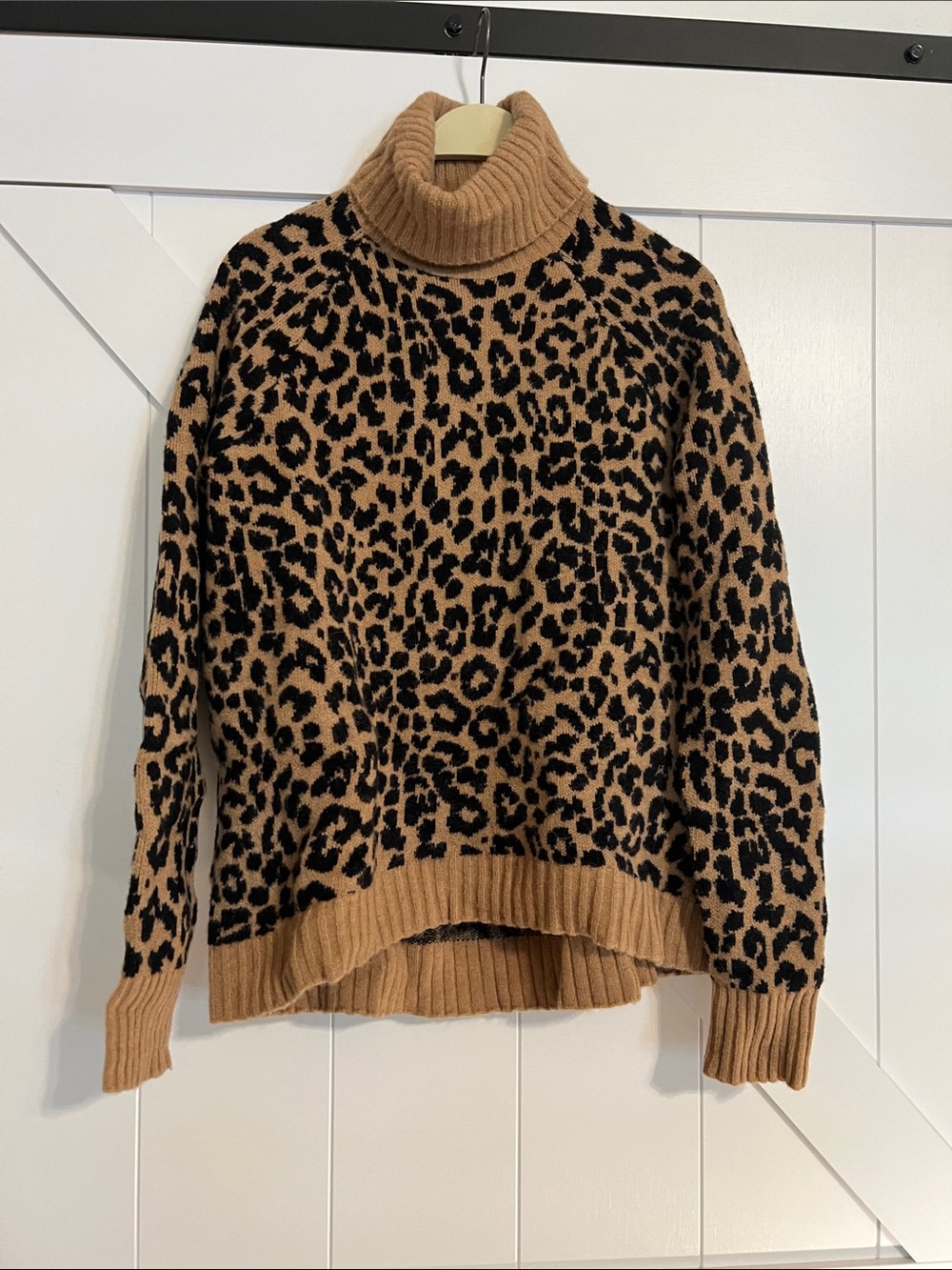 J.Crew Leopard Print Turtleneck Sweater Sz Small